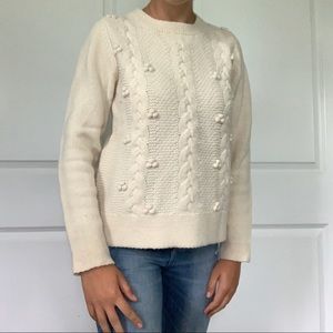 Boden 100% wool cream knit sweater